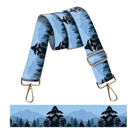 DZTLAO Wide Purse Strap Replacement Crossbody, Funny Shoulder Strap Adjustable, Cute Bag Strap for Women Guitar Purses Blue Mountain