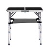 Portable Folding Aluminum Outdoor Table 2ft Adjustable Height With Carry