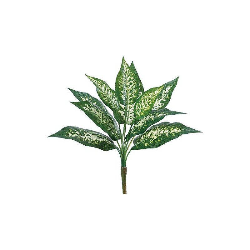 ASCA Artificial Flower Defenbachia Bush Varigate Green Total Length: 11.0