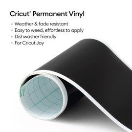 Cricut Smart Permanent Matte Vinyl (5.5in x 48in, Black) for Joy machine - matless cutting for shapes up to 4ft, & repeated cuts up to 20ft