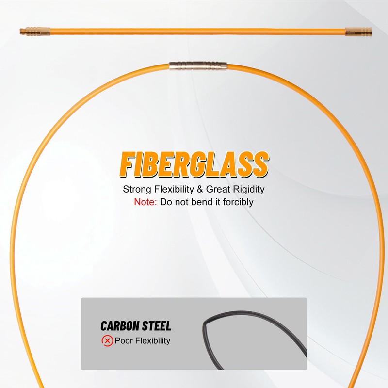 KOOTANS 22FT Fiberglass Electrical Wire Running Kit Wire Fishing Tools