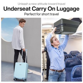 Aklsvion 18-inch Carry-on Boarding Luggage: Equipped with Movable Wheels, TSA Approved,Under the Seat, Hard Shell Construction, Lightweight Bag with Essential Accessories (Greenish Grey)