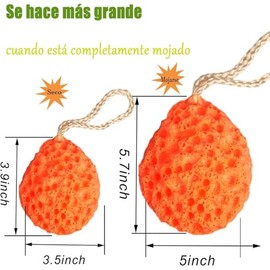 Esponja de Baño Natural en Forma de Panal Naranja, 1 paquete