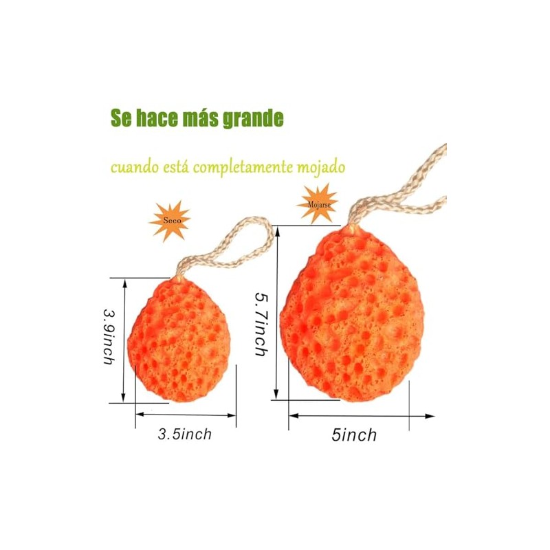 Esponja de Baño Natural en Forma de Panal Naranja, 1