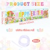 JUNEBRUSHS Happy Easter Banners for Outside, Large Long Spring Bunnies