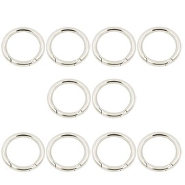 MUCHENG O Ring Round Spring Gate Carabiner Snap Clip Trigger Spring Keyring Buckle Spring coil. Silver 38mm