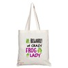 Coralgraph Inc TB269 Beware Crazy Frog Lady Novelty Present Gift