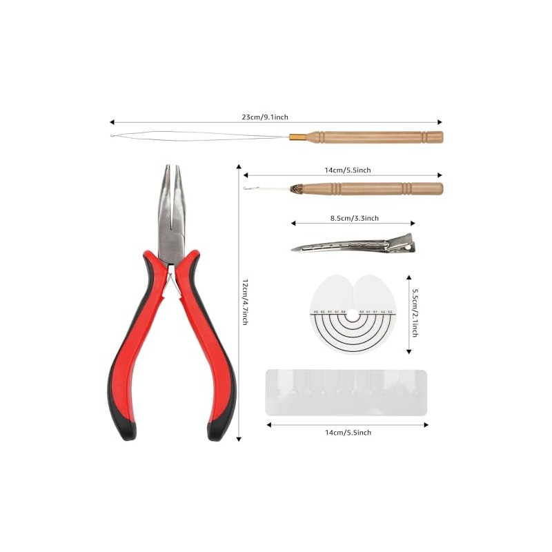Hair Extension Tools Kit, 500Pcs 5mm Hair Extension Beads, Pliers