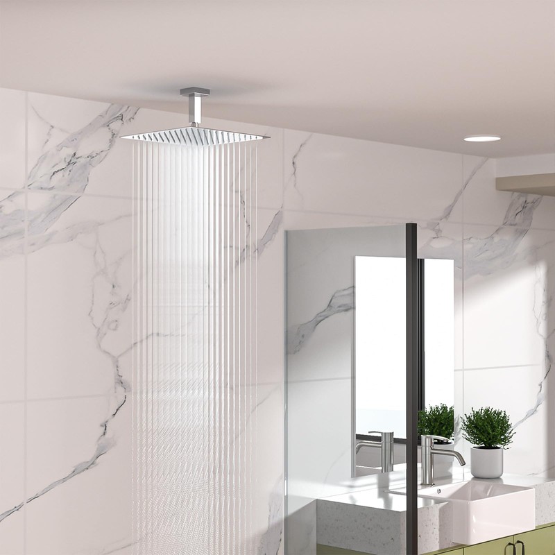 Lordear Shower Arm 3 Inch Polished Chrome Ceiling Mount Shower