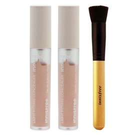 Innisfree Light Fitting Concealer Dark Circle Cover (No. 1 Salmon Beige) 2pcs + Beauty Tool Master Foundation Brush / 이니스프리 라이트 피팅 컨실러 다크서클 커버(1호 샐먼 베이지) 2개+뷰티툴 마스터 파운데이션 브러시