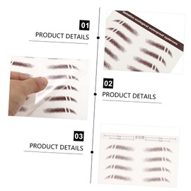 Mikinona 3D Eyebrow Stickers 6PCS Imitation Eyebrow for Makeup Easy Application for Skin Types for Daily Use
