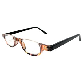 IB The Hunter Colorful Retro Half Under Frame Rimless Round Vintage Reading Glasses +2.00 Red Stripe (Carrying Case Included)