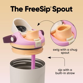 Owala FreeSip Sway Insulated Stainless Steel Water Bottle with Two-Way Spout, Built-In Straw and Bucket Handle, Made for Travel, School, and Sports, 40oz, BPA Free, Leak Proof, Daybreak