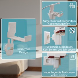 Wall Mount Socket Fritz!Repeater 3000AX & 6000 Socket Holder AVM Repeater WLAN Amplifier Fritz No Drilling Required