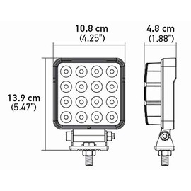 HELLA 357106002 ValueFit 4 Square 2.0 LED Luz de trabajo de rango cerrado, negro