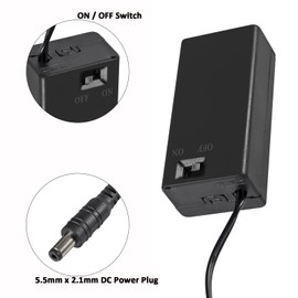 AEDIKO 8pcs 9V Battery Holder 9V Battery Holder with ON/Off Switch 9V Battery Case with DC 5.5 x 2.1mm 9V Battery Case Holder with Cover Storage Case Holder