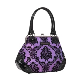Rock Rebel Mistress Kisslock Gothic Punk Damask Handbag Purse HB10-DAMASK-PU