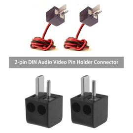 EMSea 10 Pcs 2 Pin DIN Plug with Screw Terminals for Audio Video Equipment DIN Plug Adapter Electrical Components Black