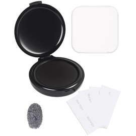 Black Finger Printing Ink Pad Portable Fingerprint Kit with Cleaning Wipes and White Storage Box, Quick - Drying Stamp Ink Pads for Office, School, Bank, Document, Contract