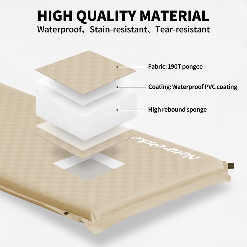 Naturehike Connectable Double Self Inflating Sleeping Pad, 1.18" Memory Foam