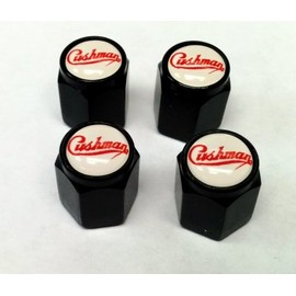 Cushman Scooter Truckster Silver Eagle Valve Stem Caps (Black - Four)