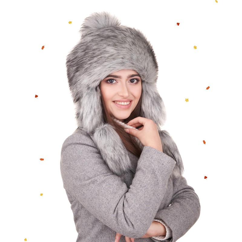 Futrzane Classic Hat with Ear Flaps - Aviator Hat Women's