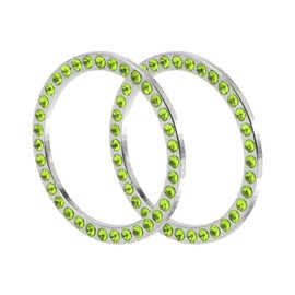 VekAuto Car Push Start Button Cover, Crystal Rhinestone Cover Universal for Car Stylish Zinc Alloy 4cm Green