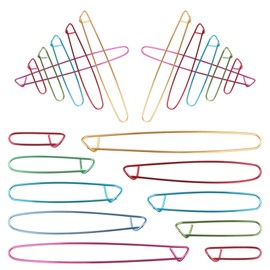 Dadabig 20Pcs Stitch Holders for Knitting, Yarn Stitch Holder Set Safety Pins Large Pins Aluminum Stitch Holders Set for Knitting Notions Crochet Needle DIY Knitting Craft Tool, Random Color