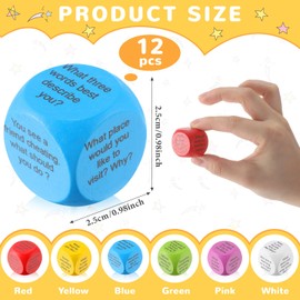 Jenaai 12 Pcs Conversation Ice Breaking Cubes Social Emotional Learning Activities Social Emotional Dice Wood Conversation Cube for Kids Adult Classroom Family Couple (Conversation)
