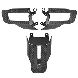 EASSAFEX - Repuesto de volante de fibra de carbono para accesorios Ford Mustang 2015-2023, accesorios interiores de coche, fibra de carbono 3K