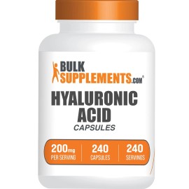 BulkSupplements Hyaluronic Acid Capsules 240 Count 200Mg Dietary Supplement For Health Wellness