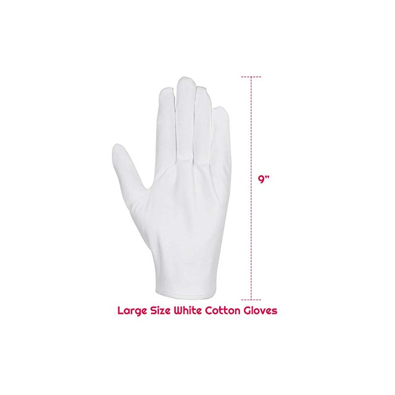 6 pares de guantes de algodón blanco para manos secas,