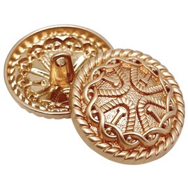10pcs 25MM/1Inch Round Metal Vintage Tridimensional Pattern Sewing Buttons for Blazer Button Set for DIY Craft(2#,Sand Gold)