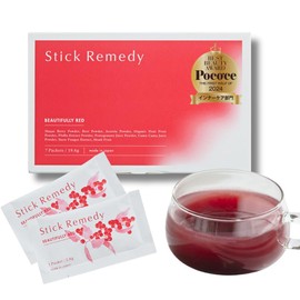 Stick Remedy Beauty Red, Powder Pack, 125 Times of Lemon, 7 Packets, Inner Care, Aging Care, Skin Care, Vitamin C, Polyphenol, Dietary Fiber, Iron, Beet, Maceberry, Acerola, Noni, Moisturizing, Antioxidant, Stick Remedy, Beauty Free Red, 1 Packet Per Day