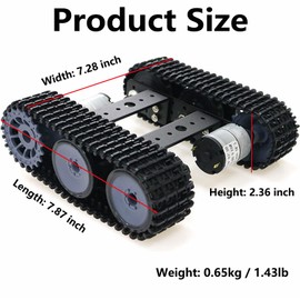 Premium Robot Tracked Car Chassis Starter Kits, MiniTP100 Metal Smart Tank Robot Chassis Control Learning Kit with 2pcs Tracks for Arduino RaspberryPie MicroBit DIY Science Education Experiment, Black