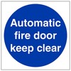 V Safety Automatic Fire Door Keep Clear 150 x 150