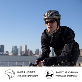 Oscenny Cycling Caps Under Helmet,Running Cap Hat,Super Lightweight Soft Warm Only 1mm Thickness Cap Thermal Fleece for Jogging Ski Cycling Skull Moto Sports Cap for Men Women Autumn Winter (Black)