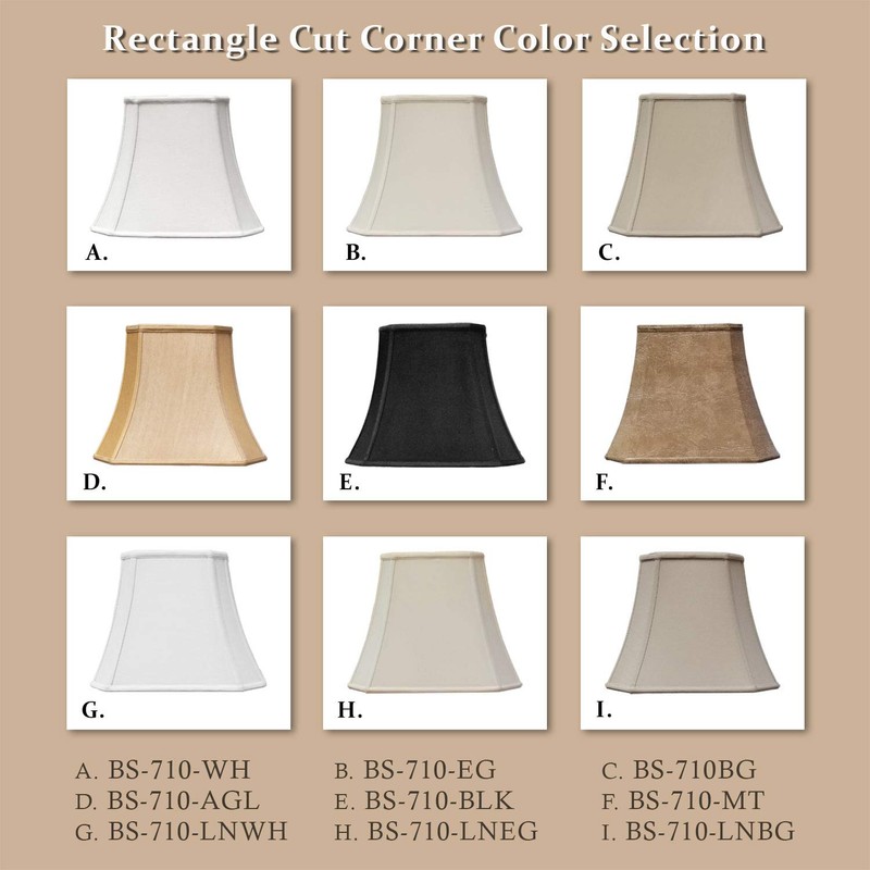 Royal Designs Rectangle Cut Corner Lamp Shade, Eggshell, (5 x