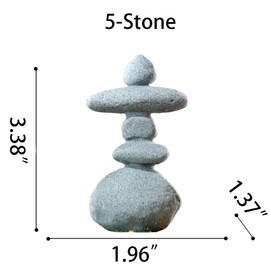 FADECOR 5-Stone Mini Stacked Zen Rock Stone Decor,Handmade Rocks Statues Japanese Garden Decor, Fish Tank Aquarium Decorations,Micro Landscape Decor (5-Stone)