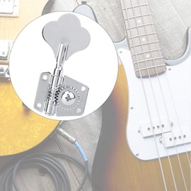 Bass Tuner, 1pc Silver Steel Vintage Open Electric Bass Tuning Pegs Fine Tuning Tool Accessories(for Right Row)