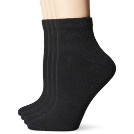 Dr. Scholl's Womens Non-Binding Ankle 4 Pack Casual Sock, Black, 4-10 US