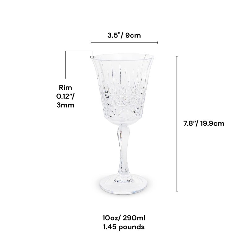 BELLAFORTE Shatterproof Tritan Wine Glass, Set of 4, 10oz -