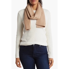 ALLSAINTS Traveling Rib Scarf Women Tan Beige One Size Cozy Wool Blend Gift NEW