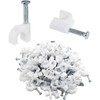Bonsicoky Half Clamp J-Hook with Nail Cable Tacks, 8mm, White