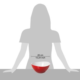 Omada Design Salad Bowl for Pasta and Salad, Bowl Made of Two-Tone Durable Plastic, Trendy Line, 26 cm Diameter, 3.5 Litre Capacity, Suitable for Dishwashers (M1515RR)