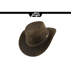 Black Jungle Dayton Leather Western Hat Australia Cowboy Hat, khaki