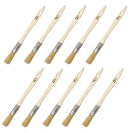 Hake City Brush Gold Roll Rack Brush, Wooden Handle, White Pig Bristle, 2.0 inches (50 mm), Set of 10