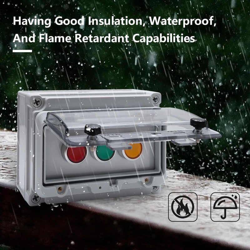 APIELE IP67 Outdoor Waterproof Button Switch Box Emergency Stop Button