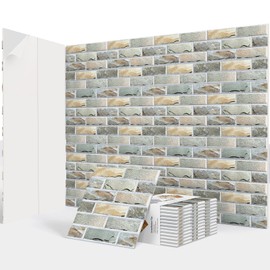 12Pack Acoustic Panels, Self-Adhesive 3D Brick Pattern Sound Proof Panels for Walls, Decorative Sound Dampening Wall Panels for Recording Studios, Offices, Home, 12"×12"×0.4", Stone