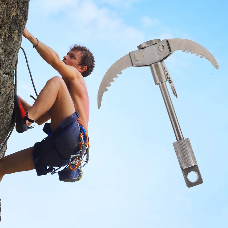 Ruipoo Grappling Hook, Folding Claw Multifunctional Stainless Steel Hook for